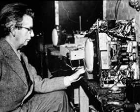john logie baird with early television set