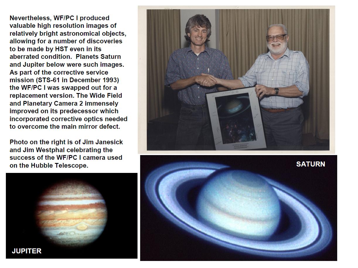 Janesick:  Jamesw Janesick and Jim Westphal after success of Hubble WF/PC I