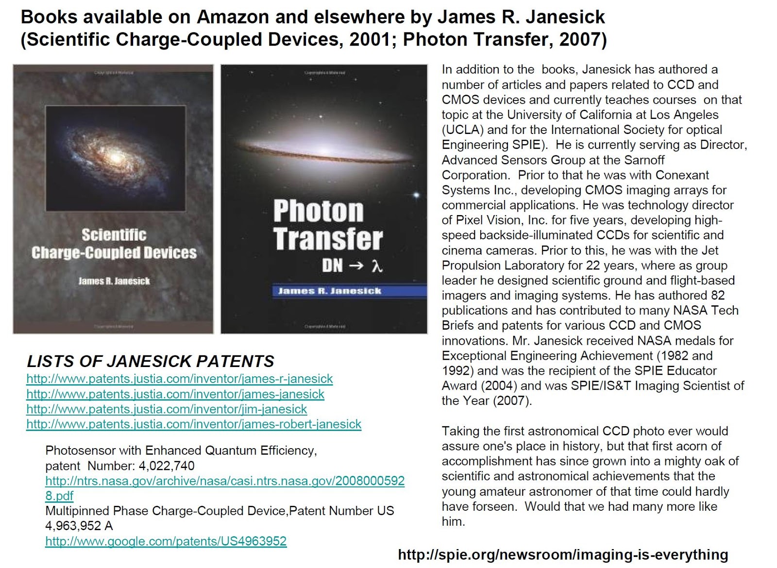 Books and patents by James janesick