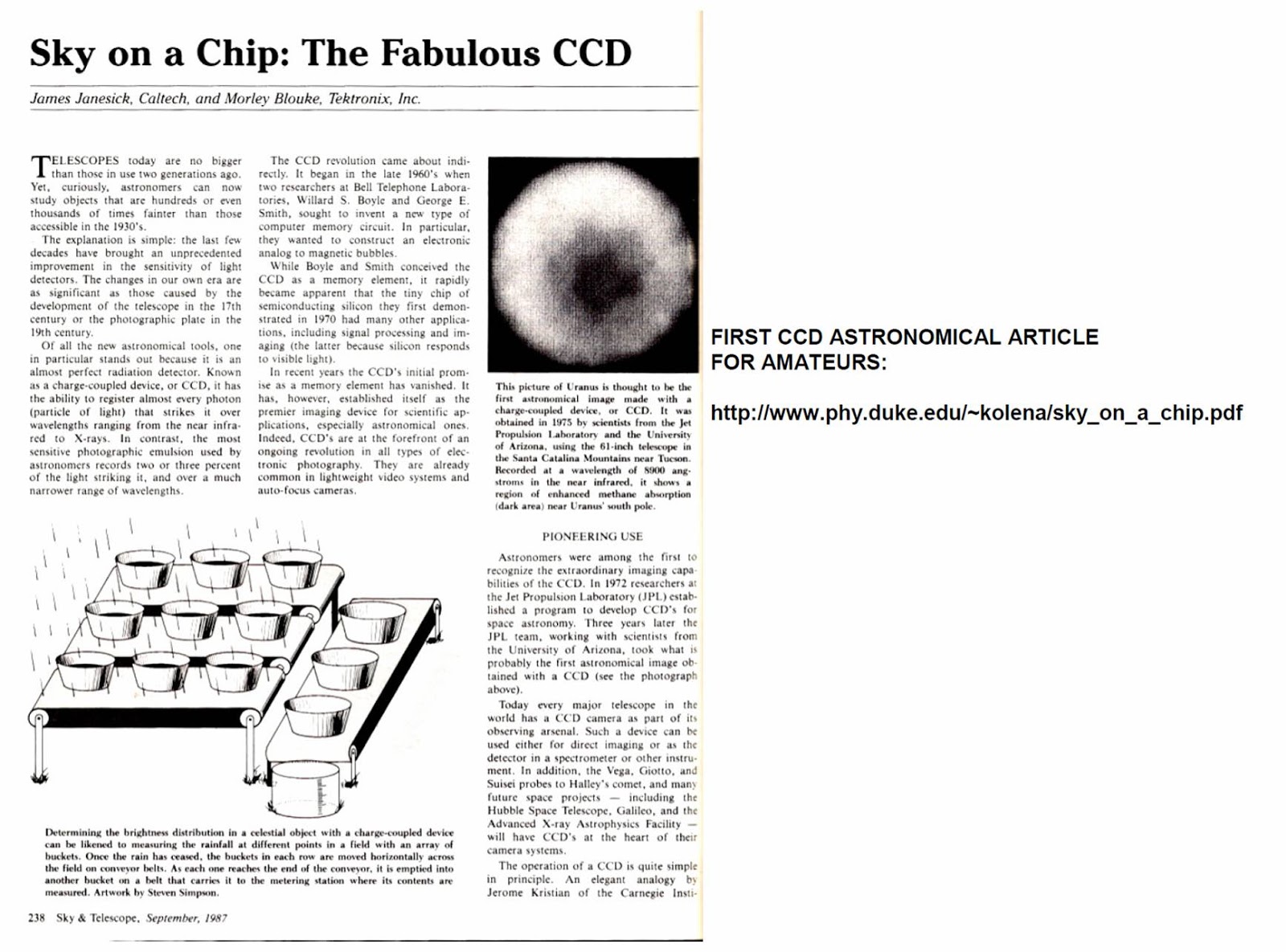 Firsat CCD astronomical article for amateurs - Shy on a Chip: The Fabulous CCD