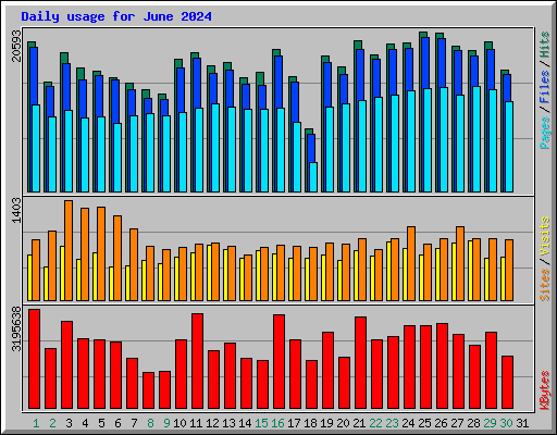 Daily usage for June 2024