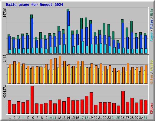 Daily usage for August 2024