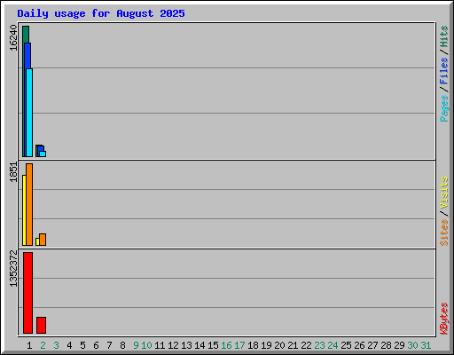 Daily usage for August 2025