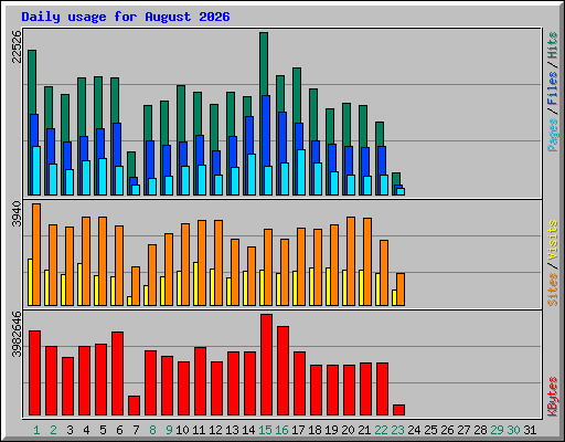 Daily usage for August 2026