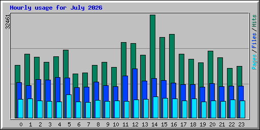 Hourly usage for July 2026
